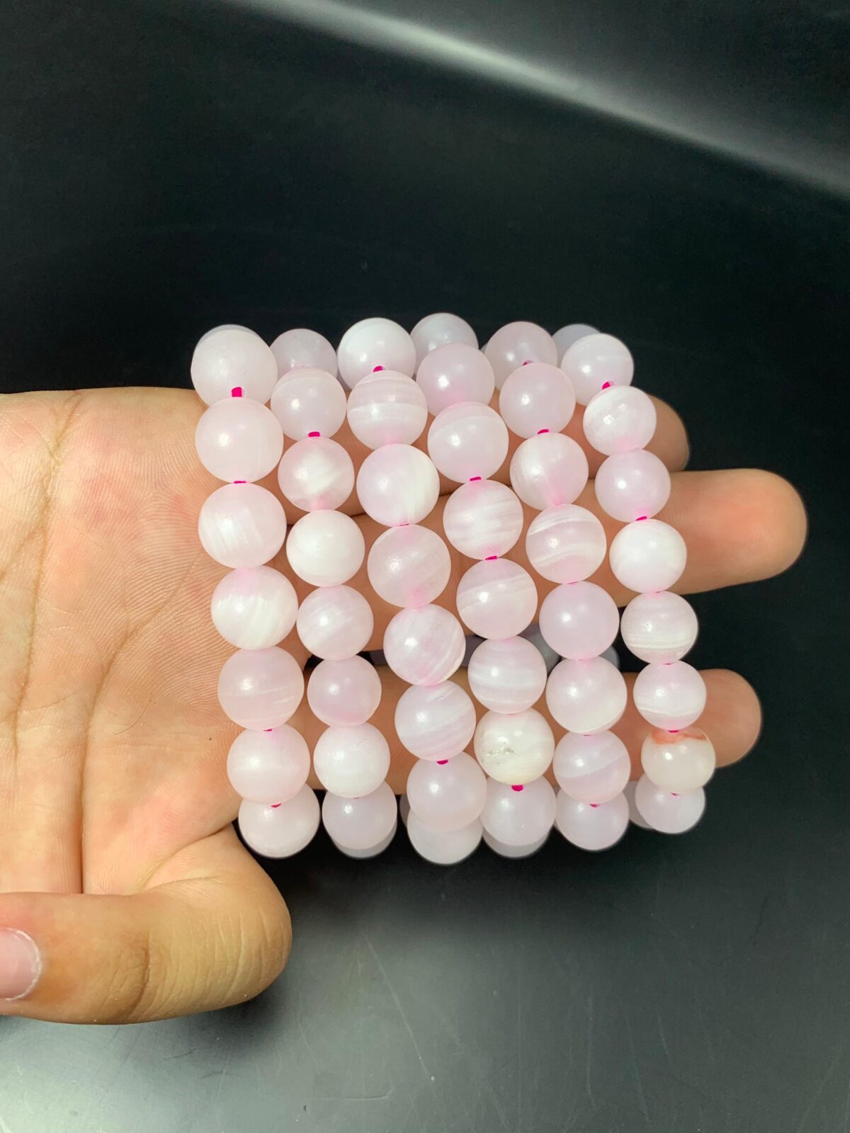 Natural pink calcite beads bracelet having flawless and beauty 