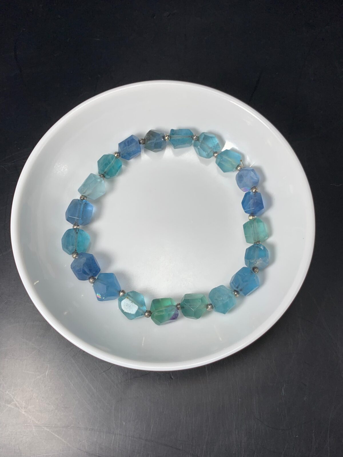 Natural flourite beads bracelet